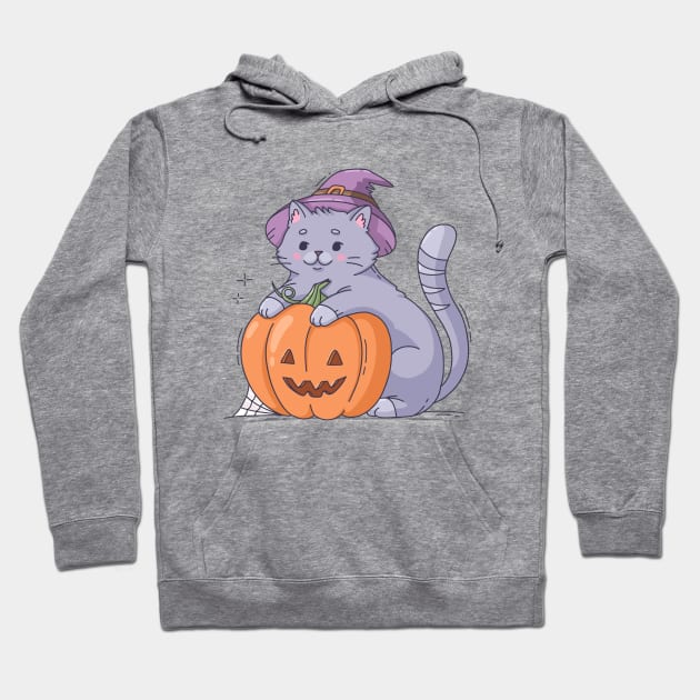 Funny Halloween - Cat - New Year - Pumpkin - Kitty Hoodie by  El-Aal